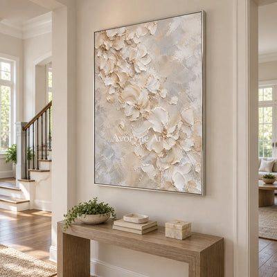 Petalcloud: White Floral Relief Wall Art — entry silver
