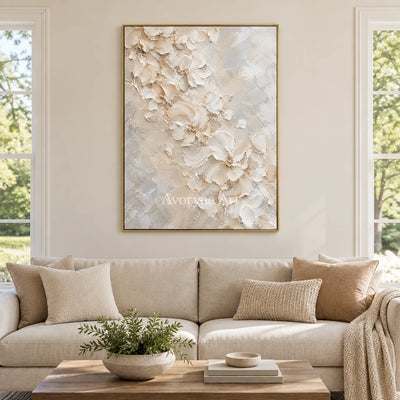 Petalcloud: White Floral Relief Wall Art — living gold