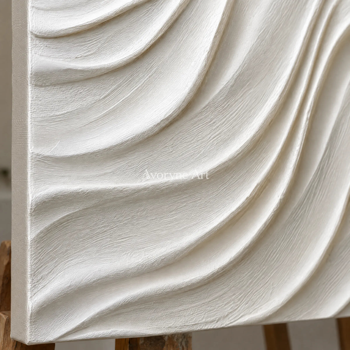 Aster Clover: White Flow Relief — detail easel