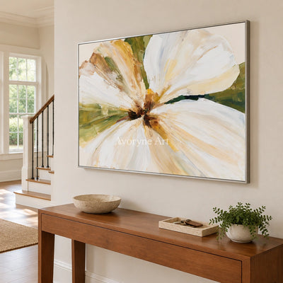 Ivory Winding Rhythm: White Flower Art — entry silver