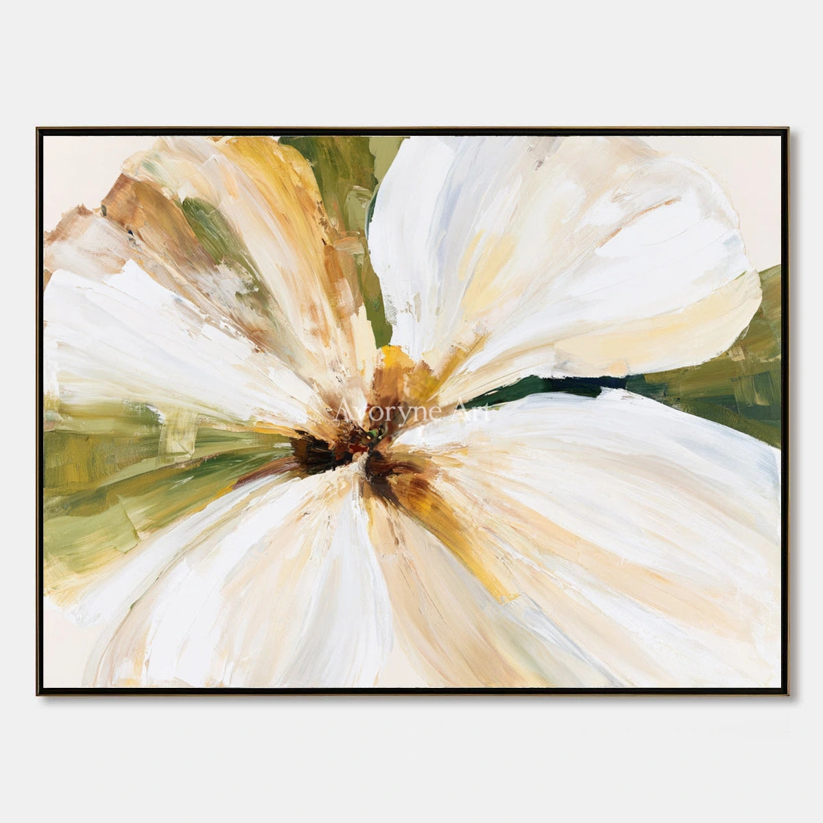 Ivory Winding Rhythm: White Flower Art — primary