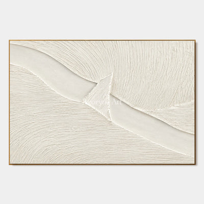 Ivory Crossing: White Grooved Abstract Wall Art — primary