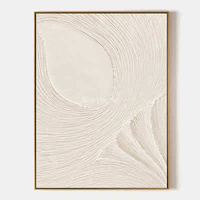 Ivory Circulation: White Grooved Relief Wall Art — primary