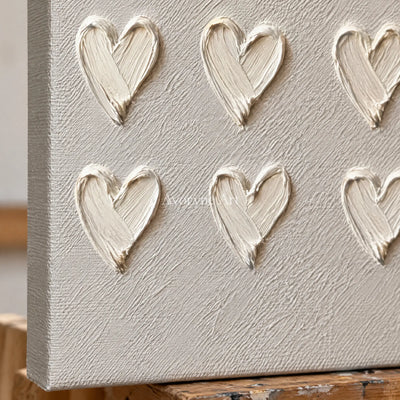 Aster Lotus: White Heart Relief — detail easel