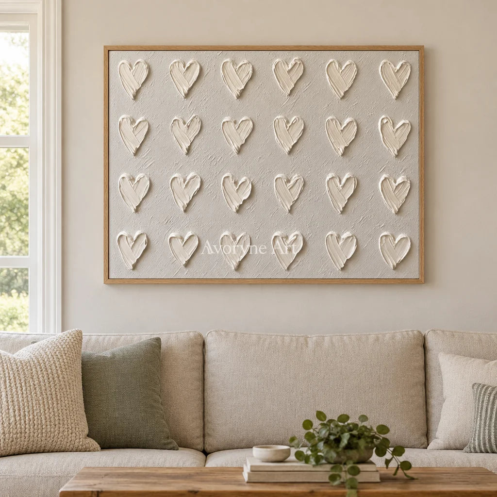 Aster Lotus: White Heart Relief — villa wood