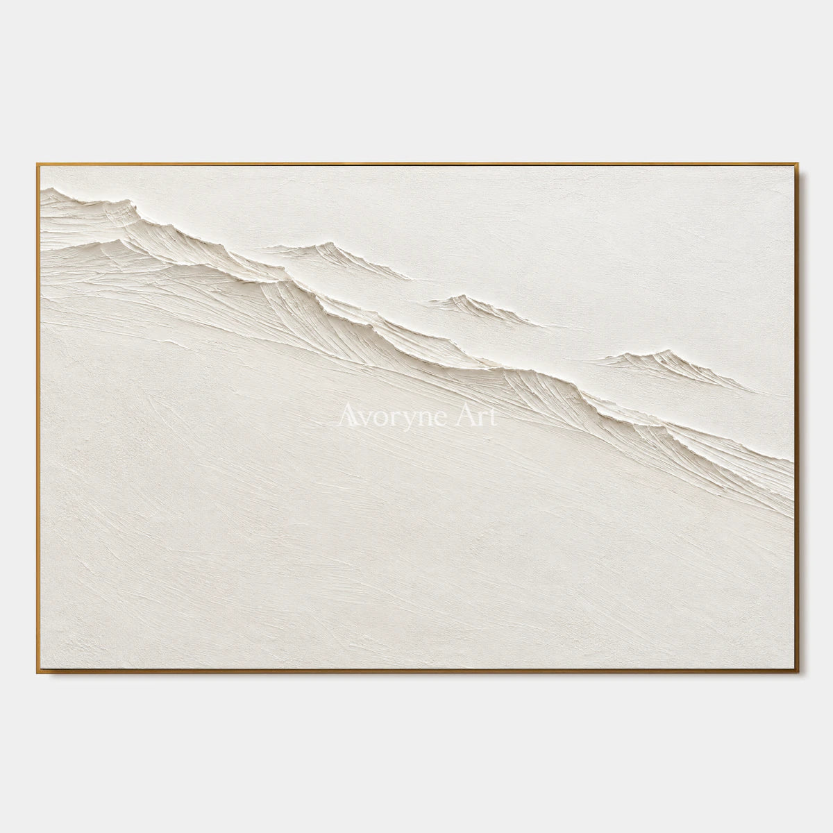 Pale Escarpment: White Landscape Relief Wall Art — primary