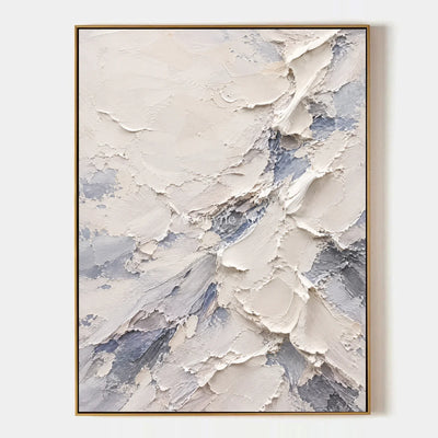 Ivory Drift: White Layered Textured Art Wall Art — primary