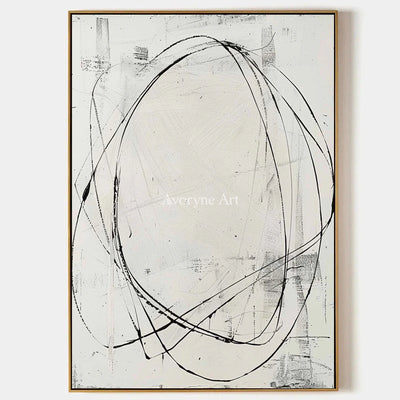 Open Cadence: White Minimalist Line Wall Art — primary