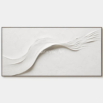 White Drift: White Minimalist Panoramic Texture Art - main
