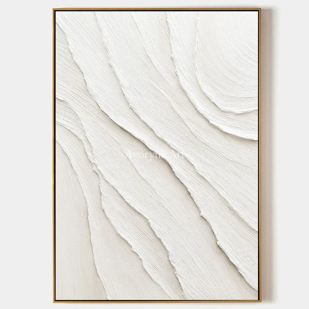 Ivory Incline: White Minimalist Sculptural Texture Wall Art — primary