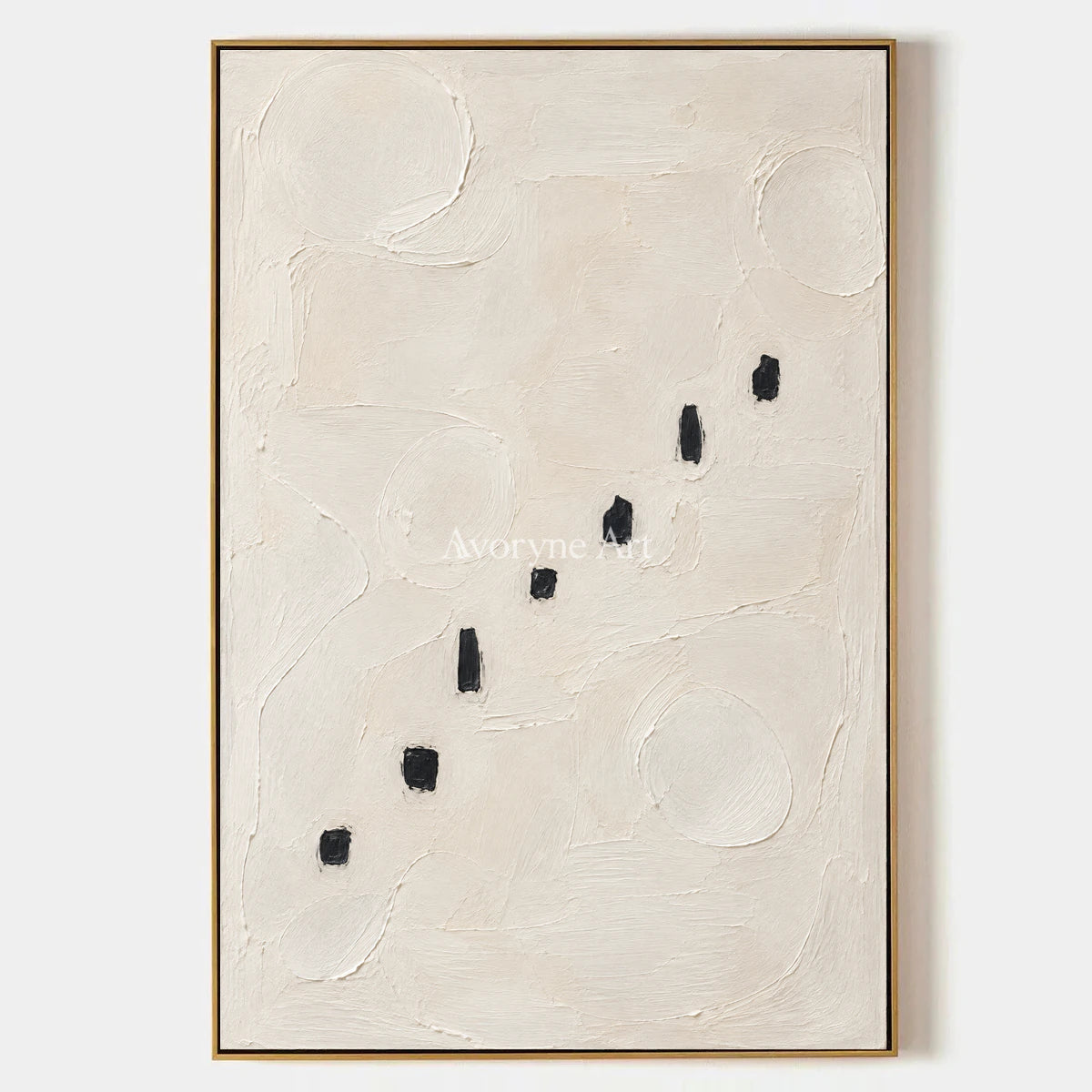 Seven Footfalls: White Minimalist Texture Art — primary