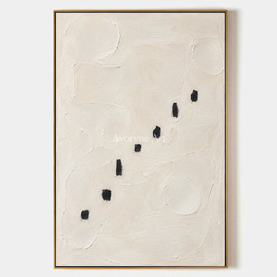 Seven Footfalls: White Minimalist Texture Art — primary