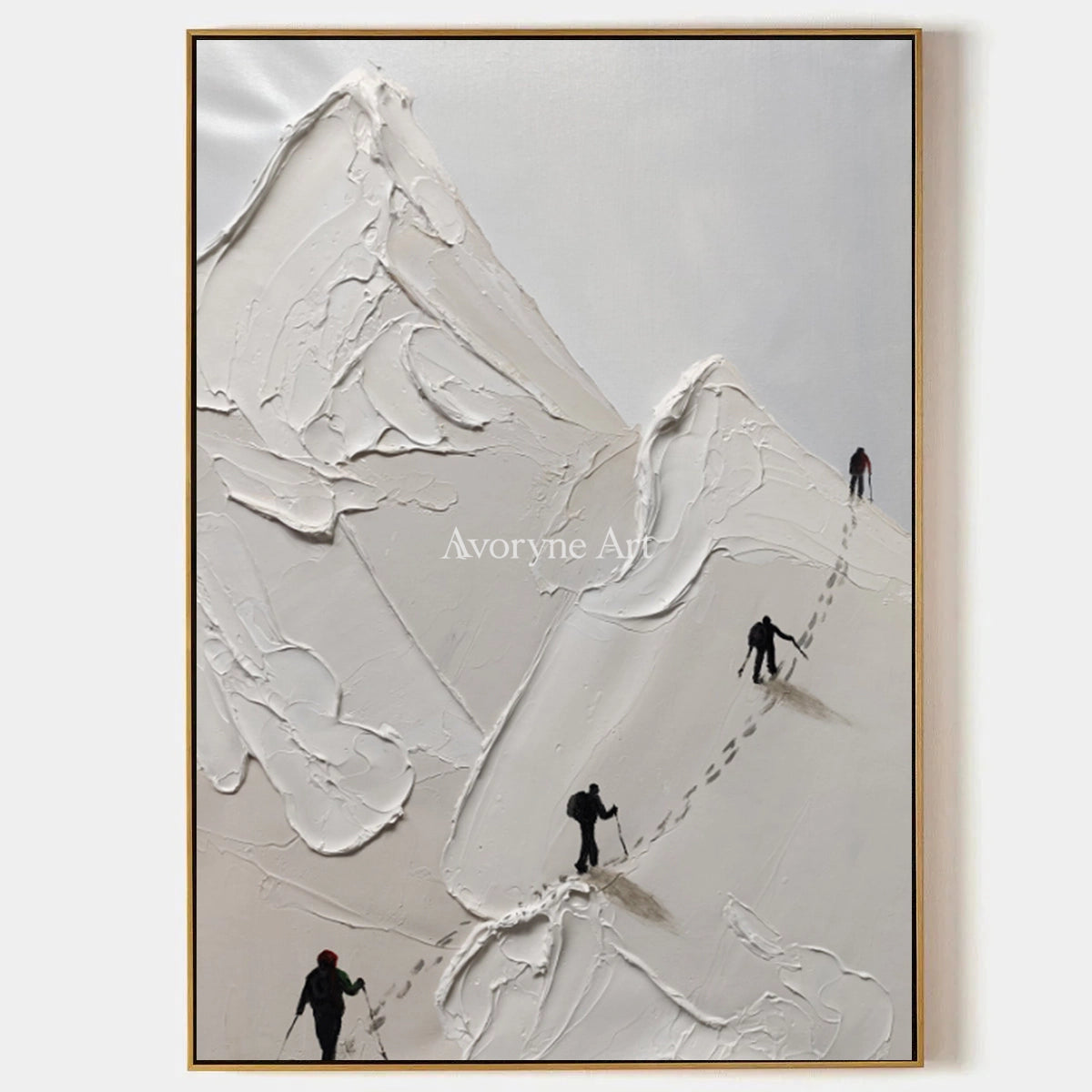 Ascent in Silence: White Mountain Climber Wall Art — primary