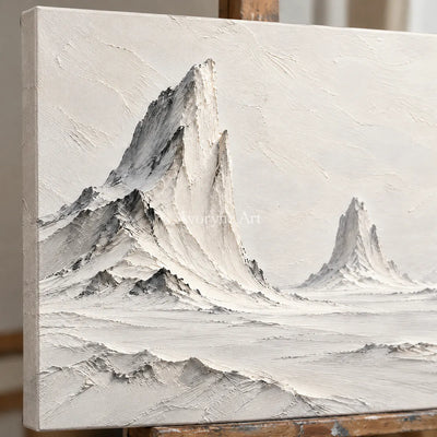 Three Summits: White Mountain Landscape Wall Art — detail easel
