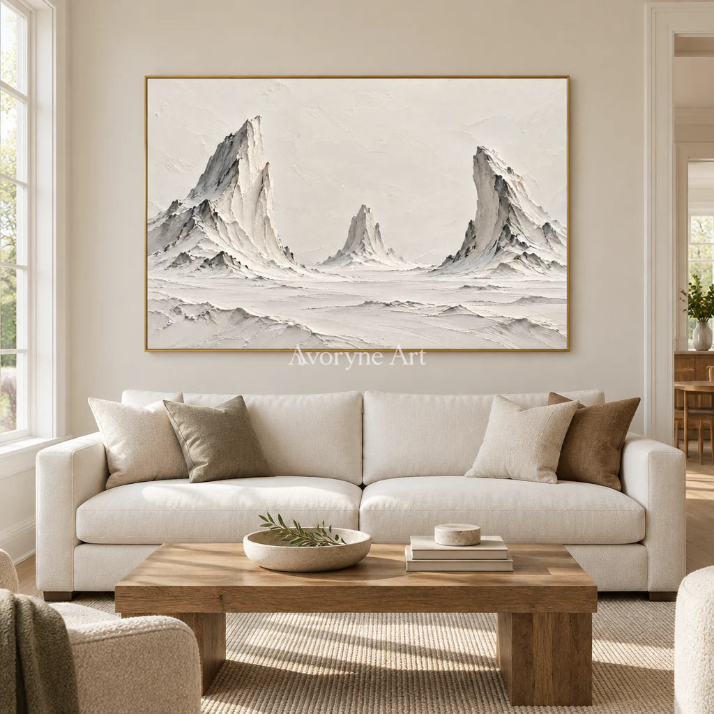 Three Summits: White Mountain Landscape Wall Art — living gold