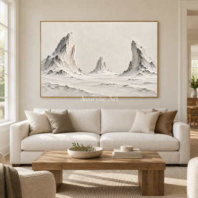 Three Summits: White Mountain Landscape Wall Art — living gold