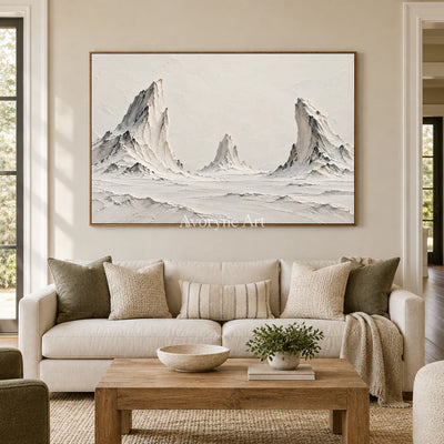 Three Summits: White Mountain Landscape Wall Art — villa wood