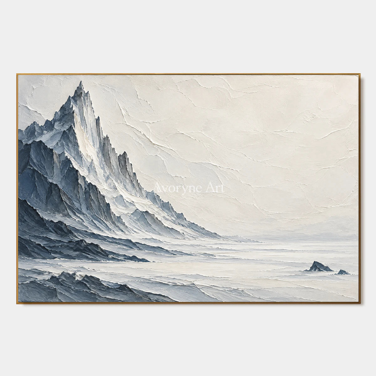 Glacial Solitude: White Mountain Relief Wall Art — primary