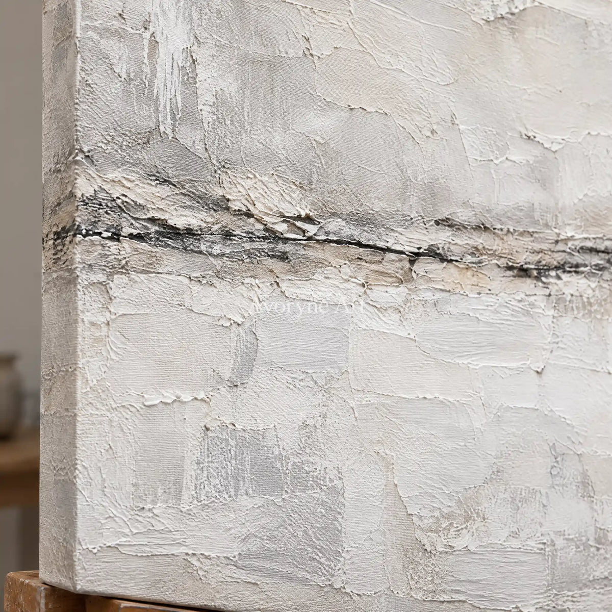 Chalk Fault: White Panoramic Texture Art — detail easel