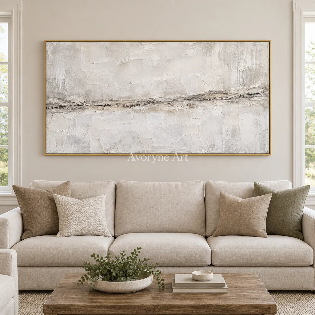 Chalk Fault: White Panoramic Texture Art — living gold