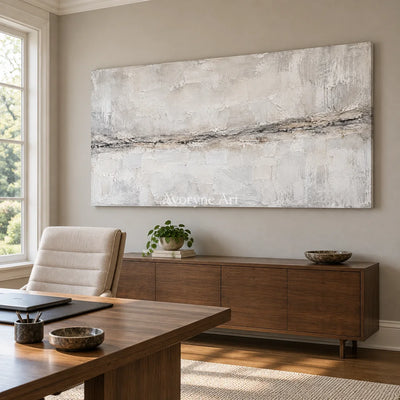 Chalk Fault: White Panoramic Texture Art — office frameless