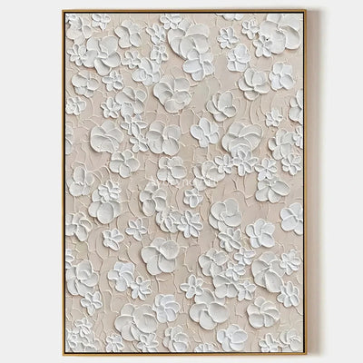 Petal Reverie: White Sculptural Floral Wall Art — primary