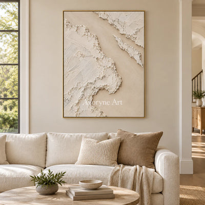 Weathered Passage: White Texture Abstract Wall Art — living gold