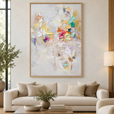 Pastel Fragments: White Textured Abstract Wall Art — hotel wood