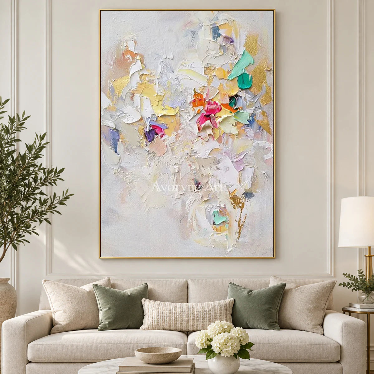 Pastel Fragments: White Textured Abstract Wall Art — living gold