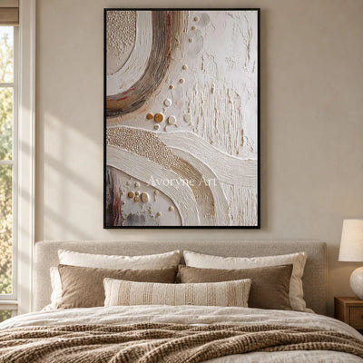 The Arc Returns: White Textured Abstract Wall Art with Curved Bands — bedroom black