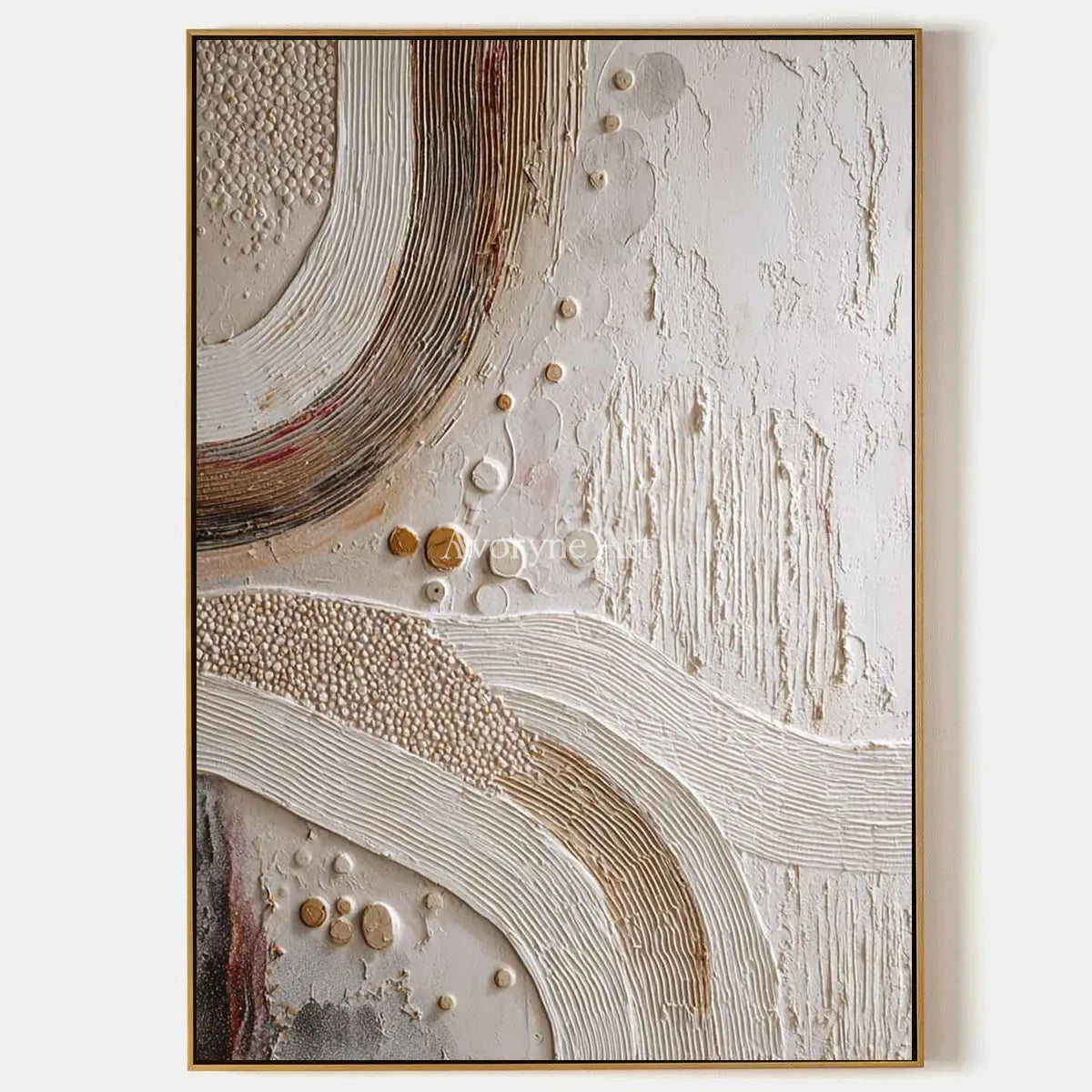 The Arc Returns: White Textured Abstract Wall Art with Curved Bands — primary