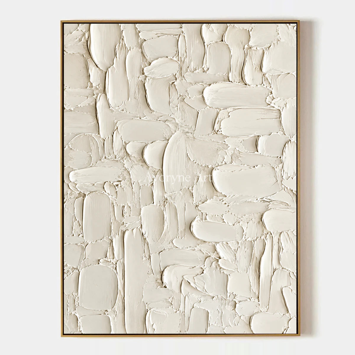 Ivory Mosaic: White Textured Blocks Wall Art — primary