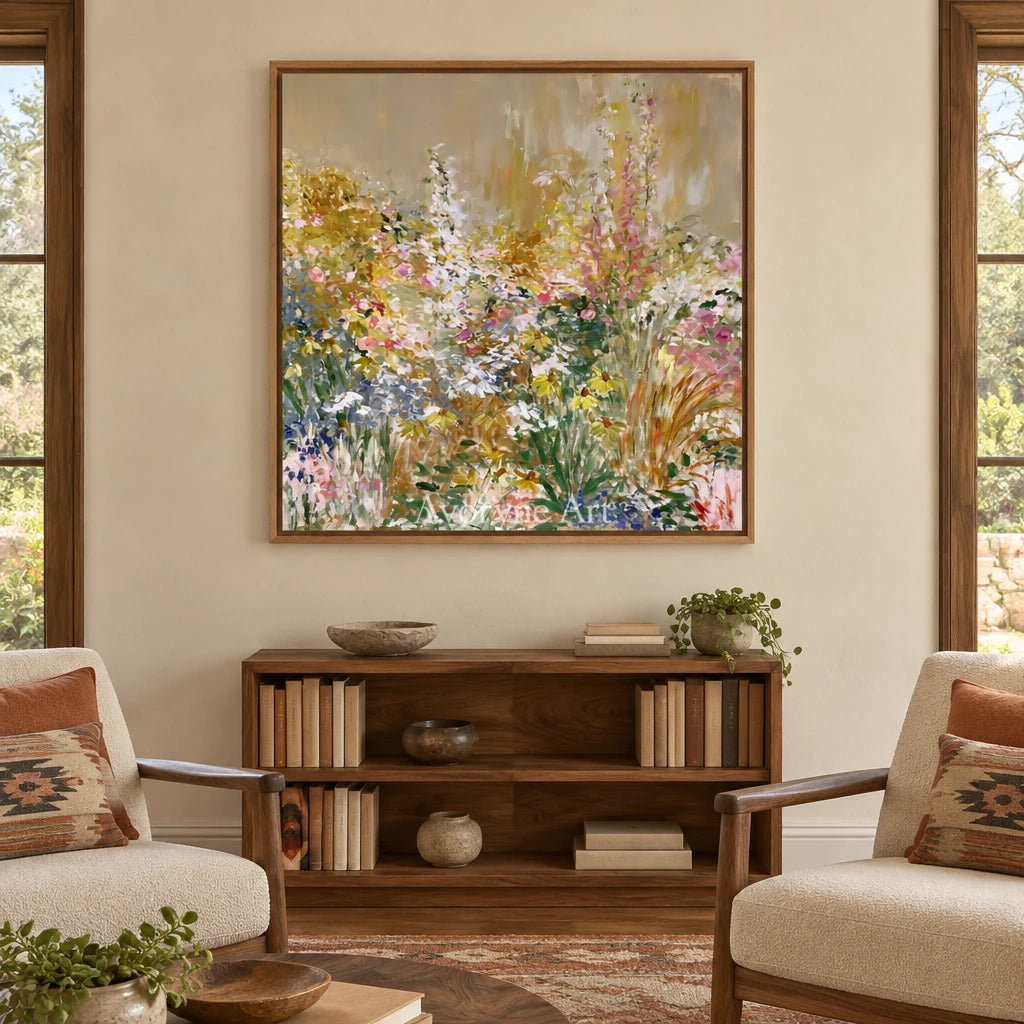 Ivory Quiet Drift: Wildflower Garden Art — villa wood