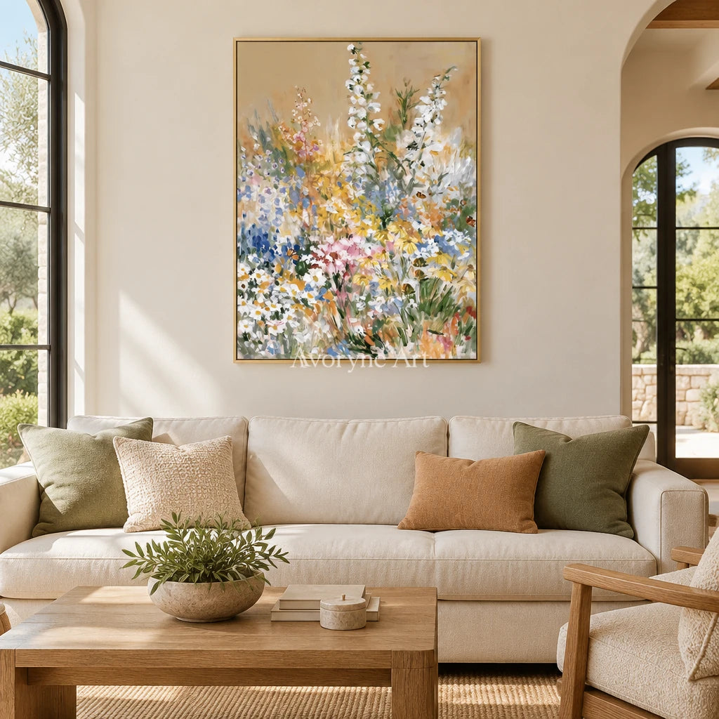 Ivory Quiet Interval: Wildflower Garden Art — living gold