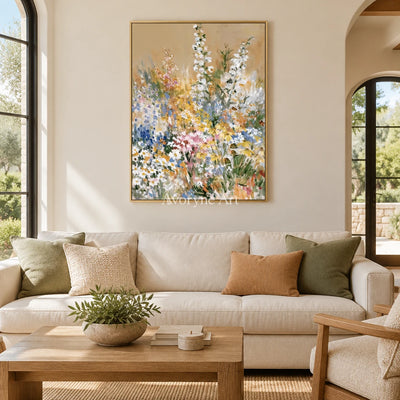 Ivory Quiet Interval: Wildflower Garden Art — living gold