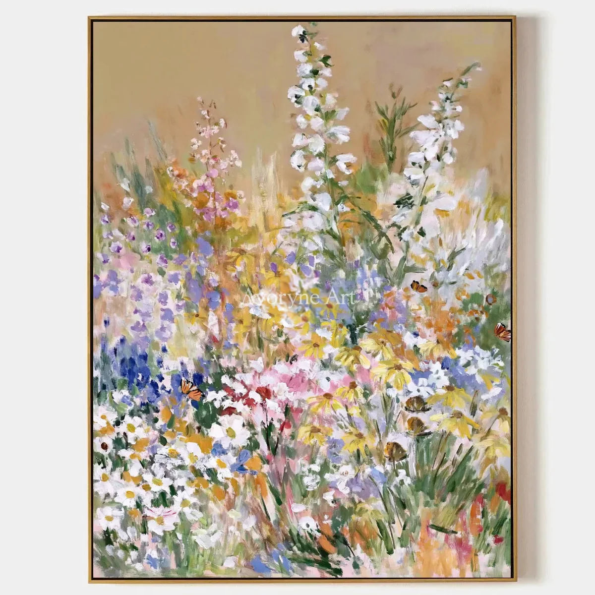 Ivory Quiet Interval: Wildflower Garden Art — primary