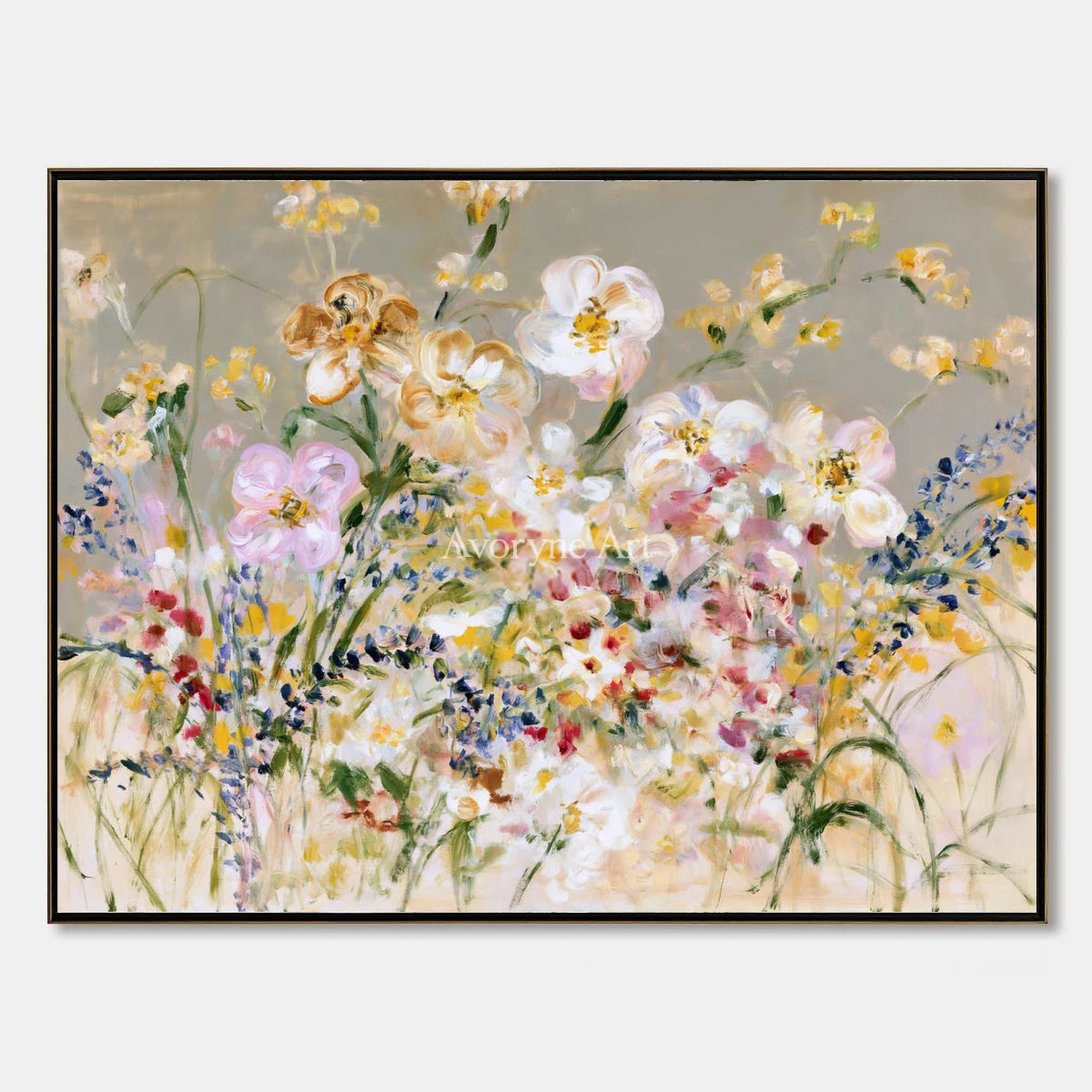 Ivory Quiet Reverie: Wildflower Garden Art — primary