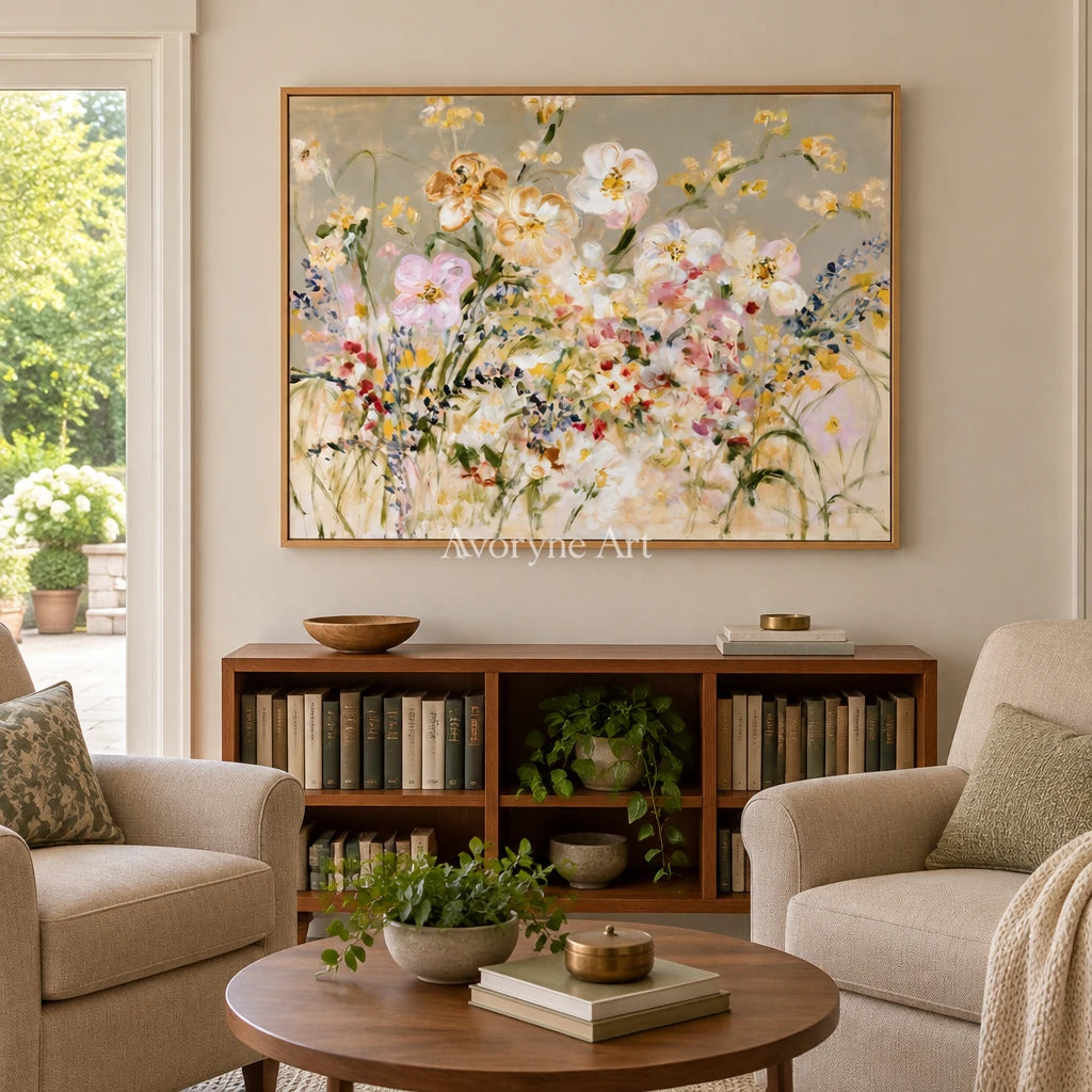 Ivory Quiet Reverie: Wildflower Garden Art — villa wood