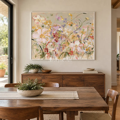 Ivory Quiet Verse: Wildflower Garden Art — dining white
