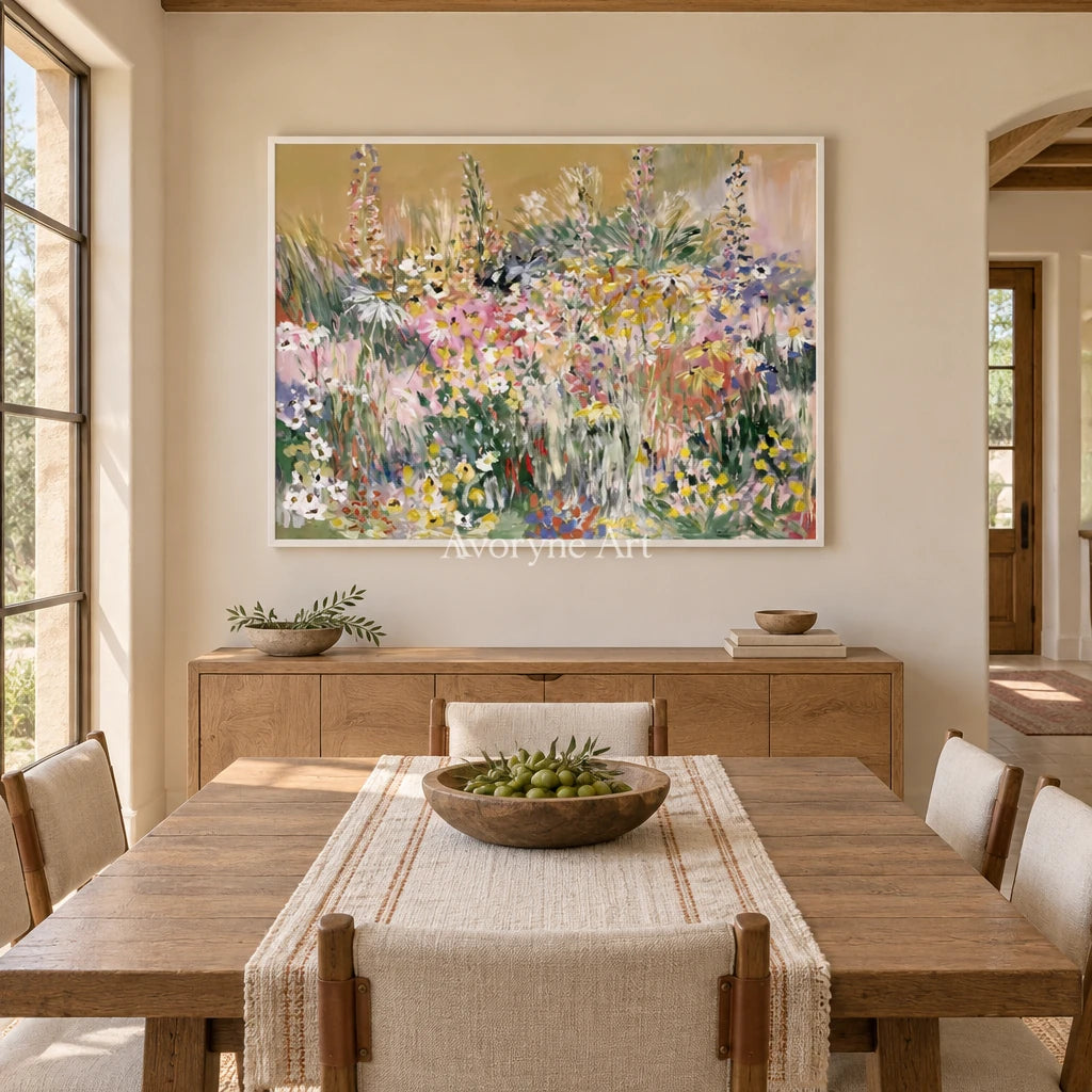 Ivory Quiet Cadence: Wildflower Garden Art — dining white