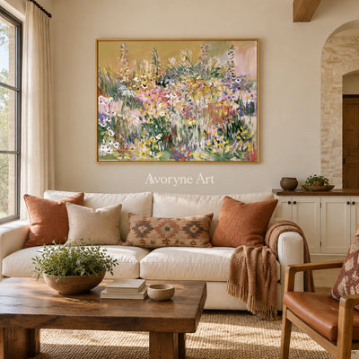 Ivory Quiet Cadence: Wildflower Garden Art — living gold