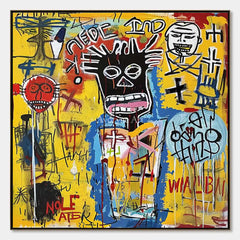 Restless Assembly: Yellow Graffiti Figure Wall Art — primary