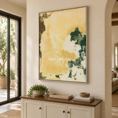 Ivory Open Refrain: Yellow Green Abstract — entry silver