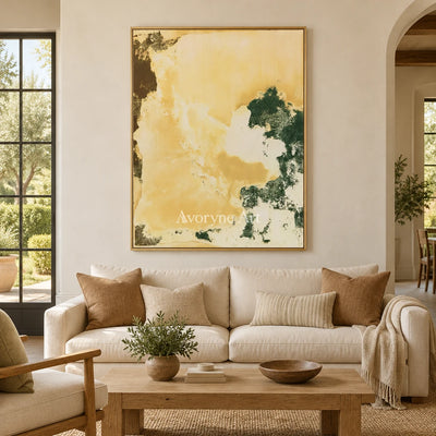 Ivory Open Refrain: Yellow Green Abstract — living gold