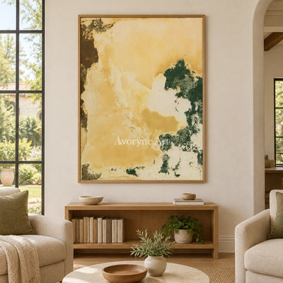 Ivory Open Refrain: Yellow Green Abstract — villa wood